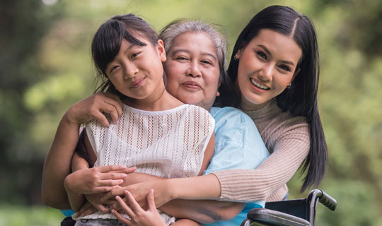 Happy multigenerational family