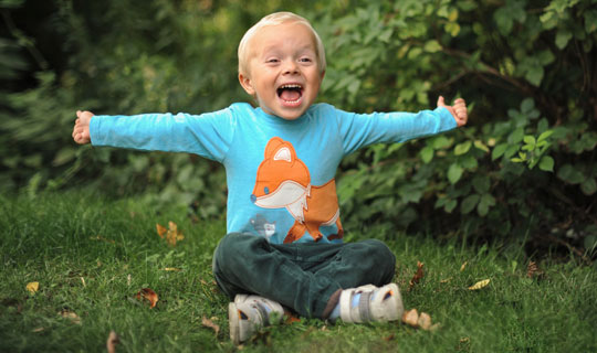 Happy child disability